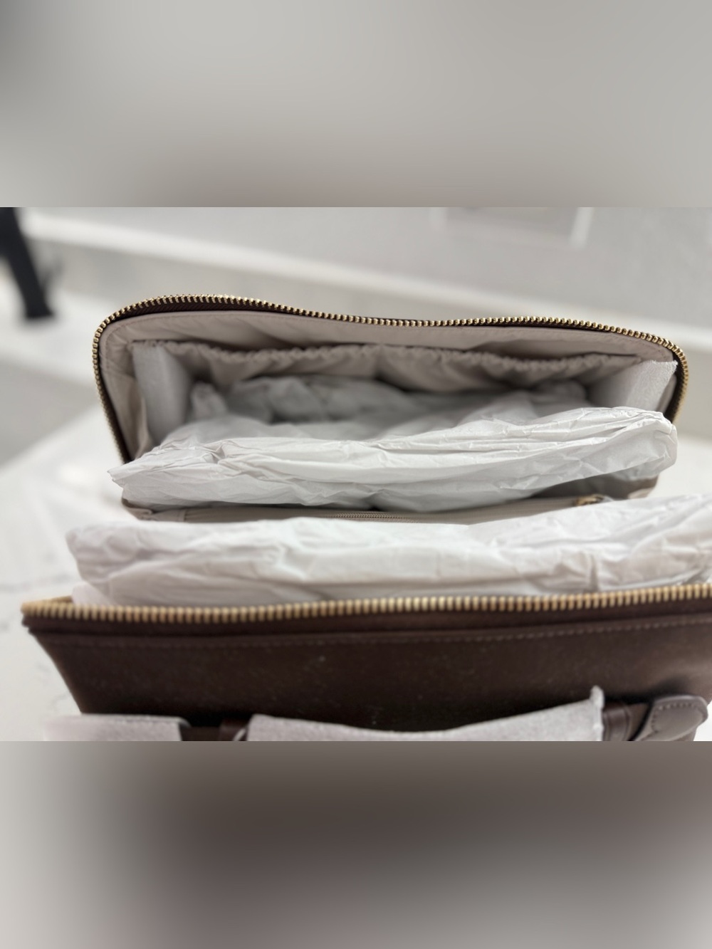 NWT Kate Spade Carter Nylon Travel Cosmetic Pouch Hot Fudge Brown Makeup Bag KL8 - Picture 11 of 12